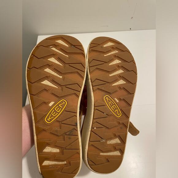 Keen Brand Women's Size 8 Ellecity Natural Leather Backstrap Sandals Shoes Brown - Picture 4 of 8